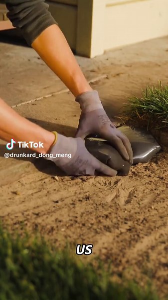Plastic Bags Concrete = Surprisingly Stylish Path#construction #building #fyp #us #tiktok