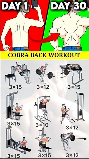 "Cobra Back Workout 🔥 Get Wide Back in 30 Days"#workout #backworkout #cobrabackworkout