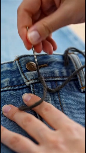 Fix a broken belt loop with heavy thread #Shorts