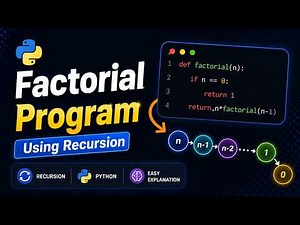 04 Factorial Program Using Recursion in Python | Step-by-Step Explanation