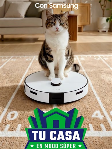Los pelitos de michi no llegaron al segundo tiempo con Bespoke Jet Bot Combo™ AI como rival. 🐈✨​ ​ #SamsungMexico #BespokeJetBotComboAI #Gato​ ​