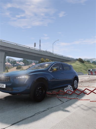 Can They Survive The Spike Strip Path? 😱 Testing different vehicles against a deadly spike strip path. The physics are insane! #beamng #shorts #HighSpeed #Simulation #Gaming #oyun #simulator #beamng #beamngdrive