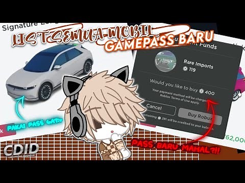LIST SEMUA MOBIL GAMEPASS RARE IMPORTS BARU + REDEEM CODE 400 JUTA!!! || CDID Roblox Indonesia