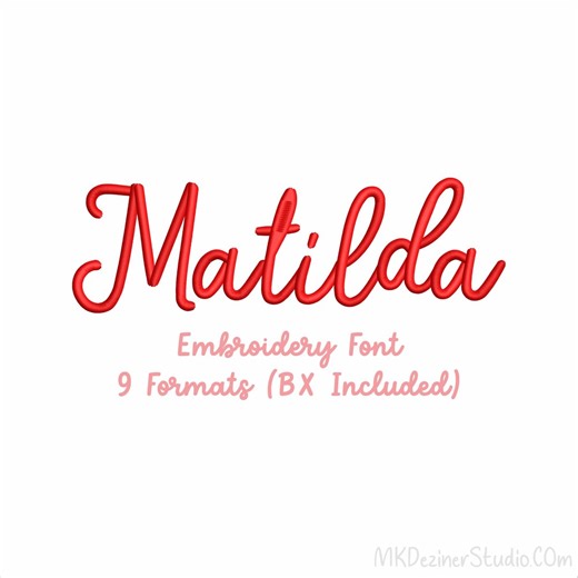 Matilda Script Font Machine Embroidery Script Font Designs Monogram Alphabet Letters, Digital Files Format BX PES DST, 6 Sizes - Etsy
