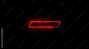 A rectangular frame neon lights. A popular abstract background overlay, seamless fire moving animation. red fire effect frame animation. repetition of burning fire effect.
