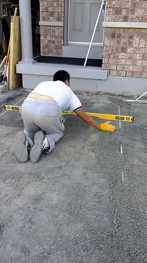 landscaping铺砖技巧interlocking~一定要用平水尺找平