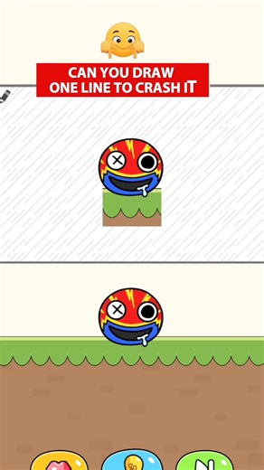Draw one line to crash #mobilegame #gaming #gameplay #oneline