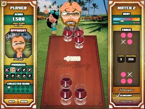 Wine Pong Adult Swim Games gameplay