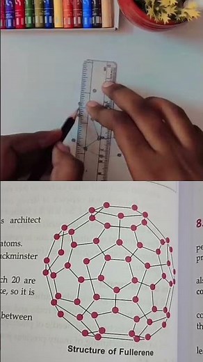 Easiest way to draw Fullerene structure C60 #easydrawing