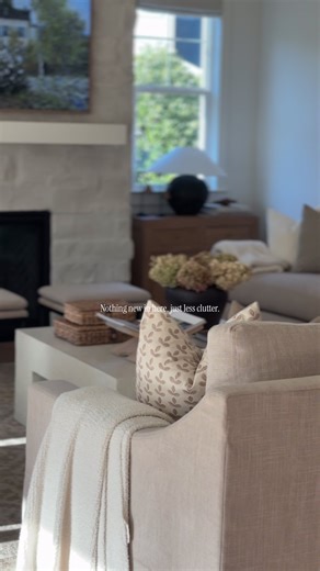 Less is more when it comes to intentional design. I didn't add anything new in this space, just simplified a bit. #declutter #declutteryourhome #springcleaning #livingroomideas #wayfair