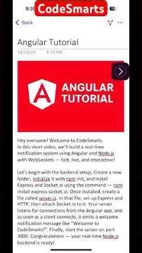 Build Real-Time Notifications in Angular #shorts #angular #nodejs #sockets #webdevelopment #coding