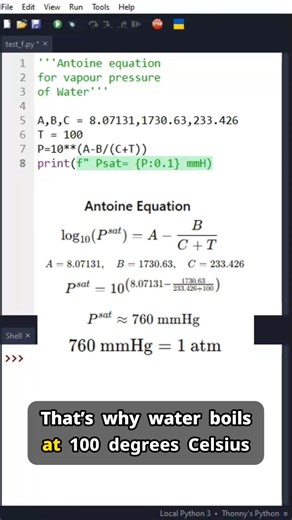 Calculate Vapor Pressure with the Antoine Equation #chemicalengineering #AntoineEquation