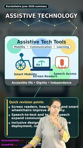 Kurukshetra June 2026: Assistive Tech for Inclusive Welfare 🧑‍🦽 UPSC IAS #Shorts