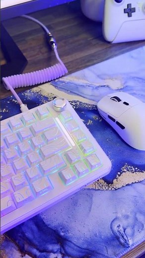 Cozy Desk Setup Unboxing 💜🤍💙 Free Wolf F75 Keyboard + A6 Mouse