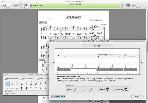 コード譜、マスターリズム譜が超簡単に作れる画期的ソフト、Clover Chord Systems誕生