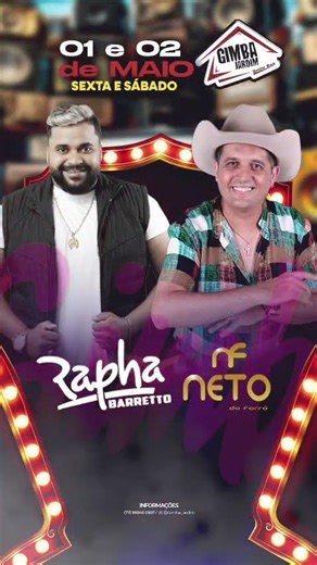 convite 01 e 02 maio 2026 Neto do Forró Gimba Jardim VCA