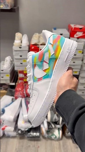 Something different 👀 Custom Air Force 1 painted with a reconstructed destroyed swoosh ✂️