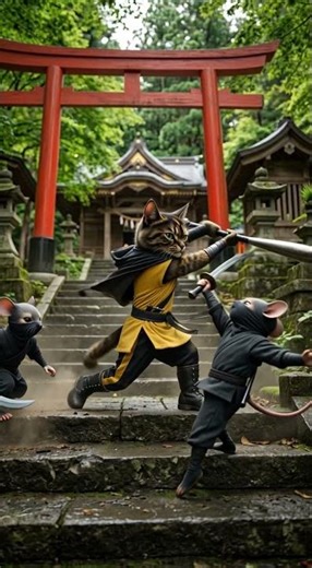 CRAZY ninja cat vs mice fight #shorts #trending