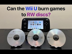 Can the Wii U burn games to CD-RW, DVD-RW, or DVD+RW?
