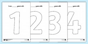 Age 1 to 10 Big Numbers Colouring Pages