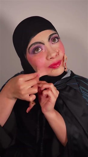 Transition la Reine Grimhilde 👑💜 #transition #makeup #makeuptutorial #grwm #hijabstyl