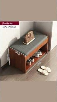 Shoe Storage Bench with Flip Drawer & Padded
