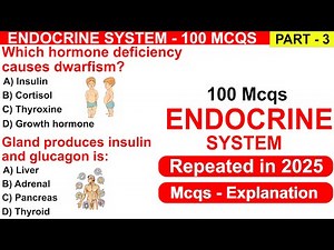 100 Mcqs Endocrine System Part 3 | Endocrine System Question Answer | Harmones Mcqs | Glands mcqs