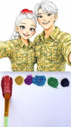 Military dance trends 🪖 Saja boys Kpop Demon Hunters Color smash Hair Change 😍 Guess Real Hair