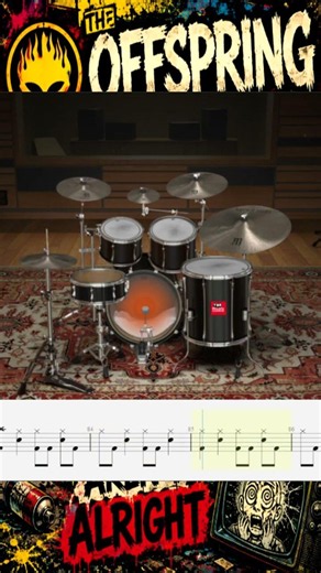 The Offspring - The Kids Aren't Alright Drum Cover how to play tutorial #drumcover 4