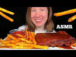 ASMR BBQ RIBS & FRIES MUKBANG (No Talking) EATING SOUNDS