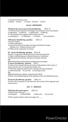 9th Standard | Science | SA-1 | Mid-Term Exam | Model Question Paper | English Medium #Science