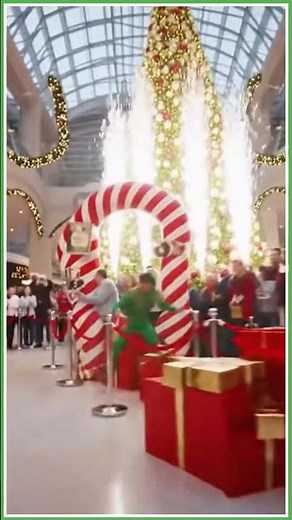 Epic Santa vs Elf Race at the Mall! #shorts #santa #mall