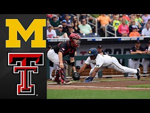 Michigan vs #8 Texas Tech College World Series Opening Round | College Baseball Highlights