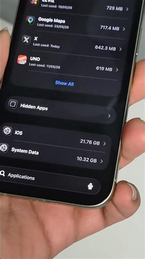 Clear iOS and System Data Using this Trick ✨ #iphonetricks
