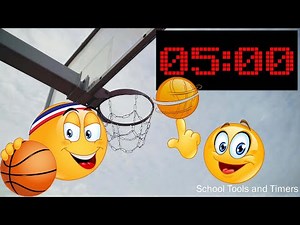 5 Minute 🏀 Basketball 🏀 Countdown Timer - Buzzer Beater Sound and Crowd Cheers!