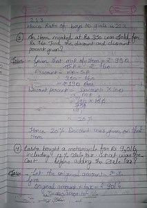 Class-9th Maths Chapter-7 , COMPARING QUANTITY , Exercise -7.1 all solution