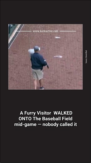 A Furry Animal Walked Onto A Live Baseball Field — And Nobody Was Ready