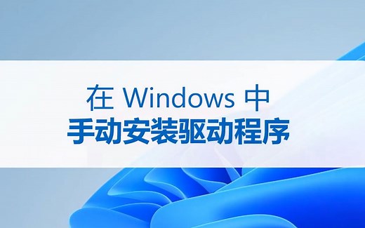在Windows中手动安装驱动程序