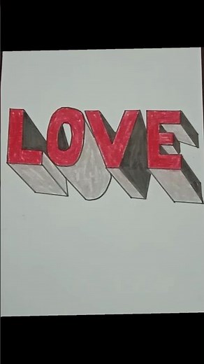 How to draw a LOVE shape write on paper #love #art #heart #drawing