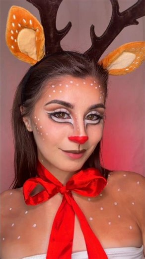 Rudolph The Red Nosed Reindeer Tutorial 🦌❤️ #makeuptutorial #rudolph #christmasmakeup #makeup