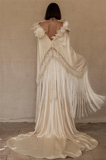 314 -intriguing Gypsy Chic Look Vintage Wedding Dress With Silk Skirt and Shawl/two-piece Wedding Dress With Vintage Skirt and Shawl Flowers - Etsy UK
