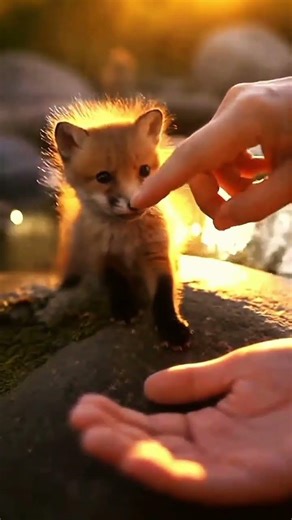 This Tiny Fox Kit Climbed Into My Hand 🦊🍂 (Unreal Cozy Moment)