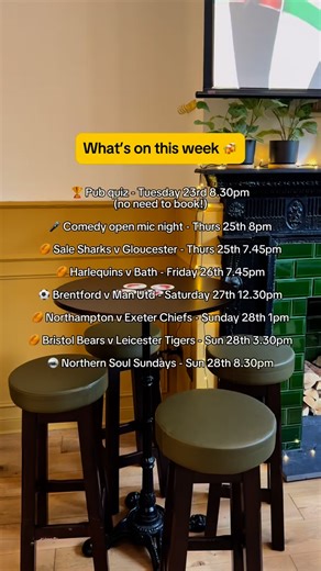 It’s all going on at The Crown Tavern this week! 🙌 Join us for the Gallagher Premiership and Premier League games, our weekly pub quiz, comedy open mic night or Soul Sundays! 🤝 There’s also plenty of Bass! 😉 | The Crown Tavern