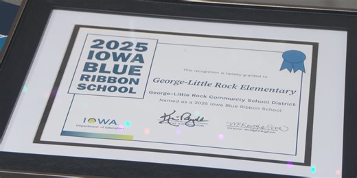 George-Little Rock Elementary school given Blue Ribbon Award from Iowa Department of Education