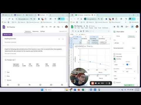 Using Google Sheets to Help with Integrated Rate Law Graphs