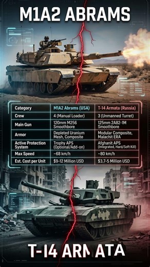 M1A2 Abrams vs T-14 Armata