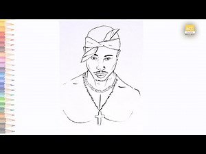 Tupac Shakur / 2pac drawing easy | How to draw Tupac Shakur step by step