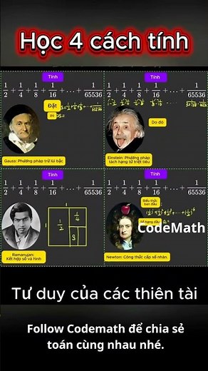 Sốc! 1 Bài Toán - 4 Cách Giải Của Thiên Tài: Bạn Sở Hữu Tư Duy Của Ai? #ToanTuDuy #CodeMath #TestIQ