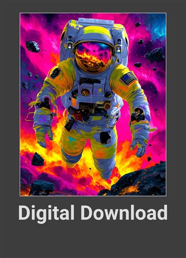 Astronaut Digital Download: Space Art, Colorful, Vivid - Five Aspect Ratios - Etsy