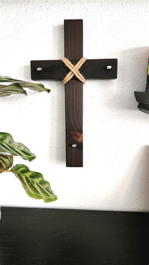 Wooden Cross With Crucifix Nails and Twine: Rustic Christian Decor - Etsy